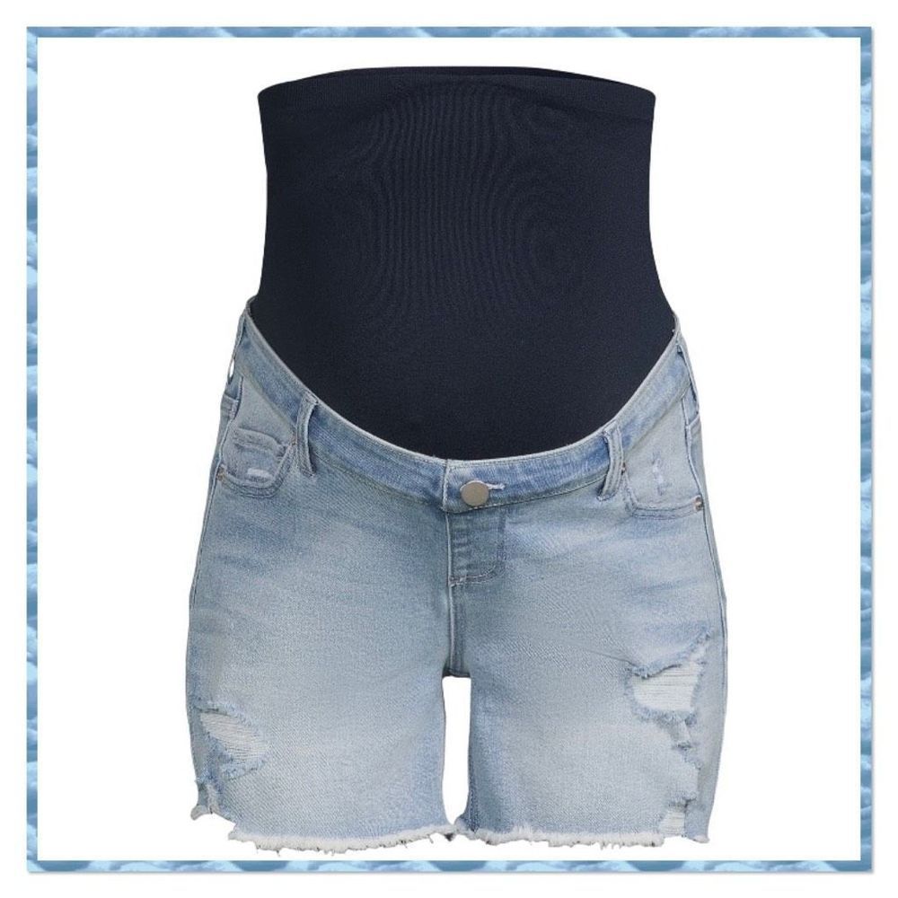 Time & Tru Size L Denim Maternity Shorts